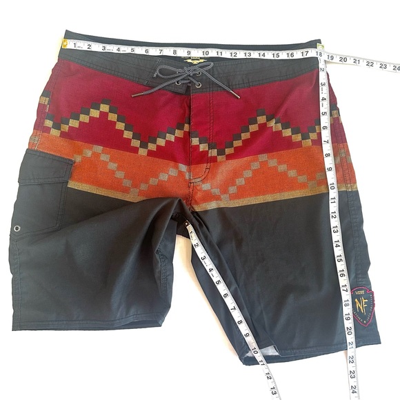 VANS NATHAN FLETCHER RISING SWELL SOUTHWESTERN GRAPHIC SWIM BOARD SHORTS Sz36 - Picture 7 of 8